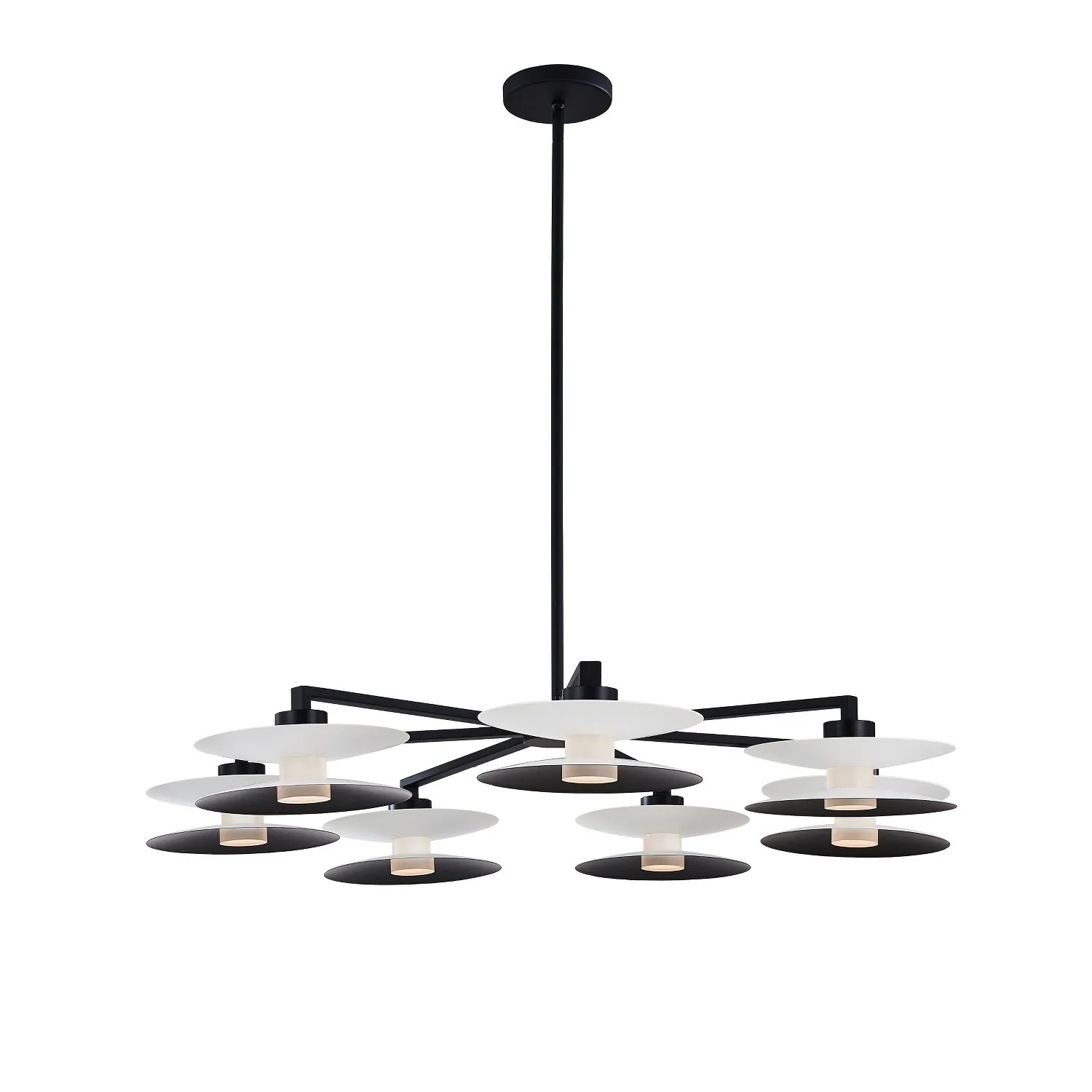 Fresno LED Chandelier in White and Matte Black