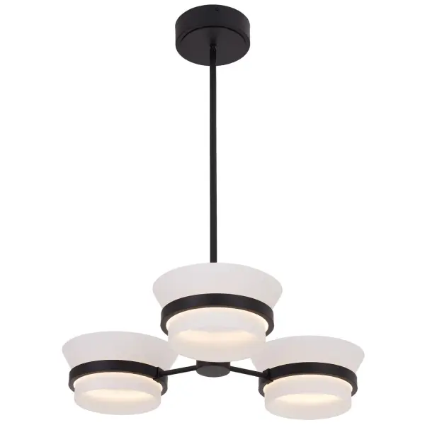 The Anel collection makes the disappearing silhouette a luxury staple with white frosted floating glass shades nested in a classic Matte Black frame. Featuring integrated LED technology that are dimmable using TRIAC dimmers (not included). Collection: Anel Rooms: Kitchen, Dining Room Finish: Matte Black Glass: White frosted Glass Ring Width: 24.00" Height: 13.00" Weight: 8.00 lb Wire: 96" Rod: (1) 6", (1) 12", (1) 24" Canopy: 5"x1" Bulbs Included Maximum Wattage: 28.00 W Bulb Type: LED Light Source: LED Light Output: 1860.00 lm Color Temperature: 3000 K CRI: 90 Dimmable Voltage: 120.00 V Material: Steel, Glass Country of Origin: China Safety Listing: UL-cUL Safety Rating: Dry LED
