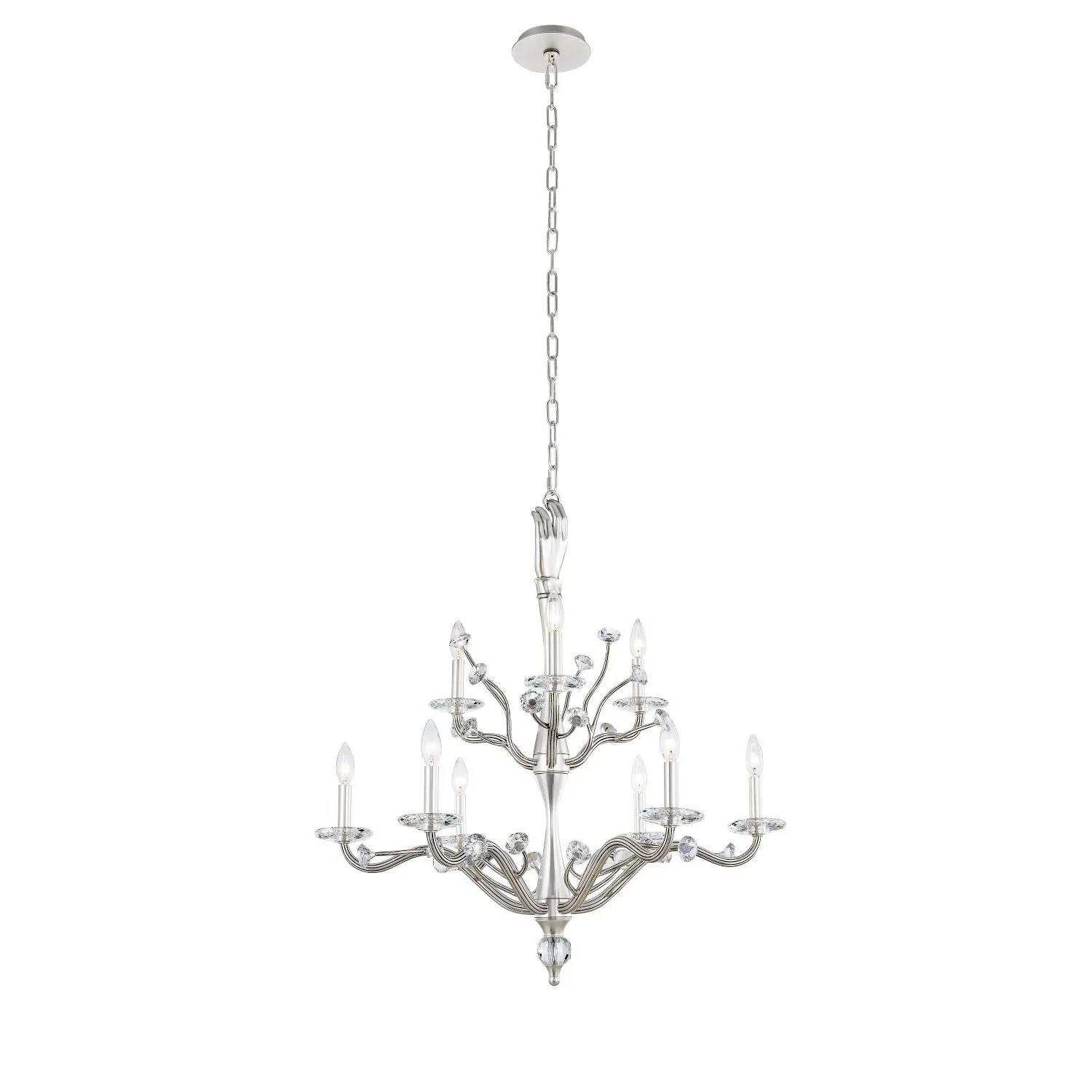 Venus Nine Light Chandelier in Pewter