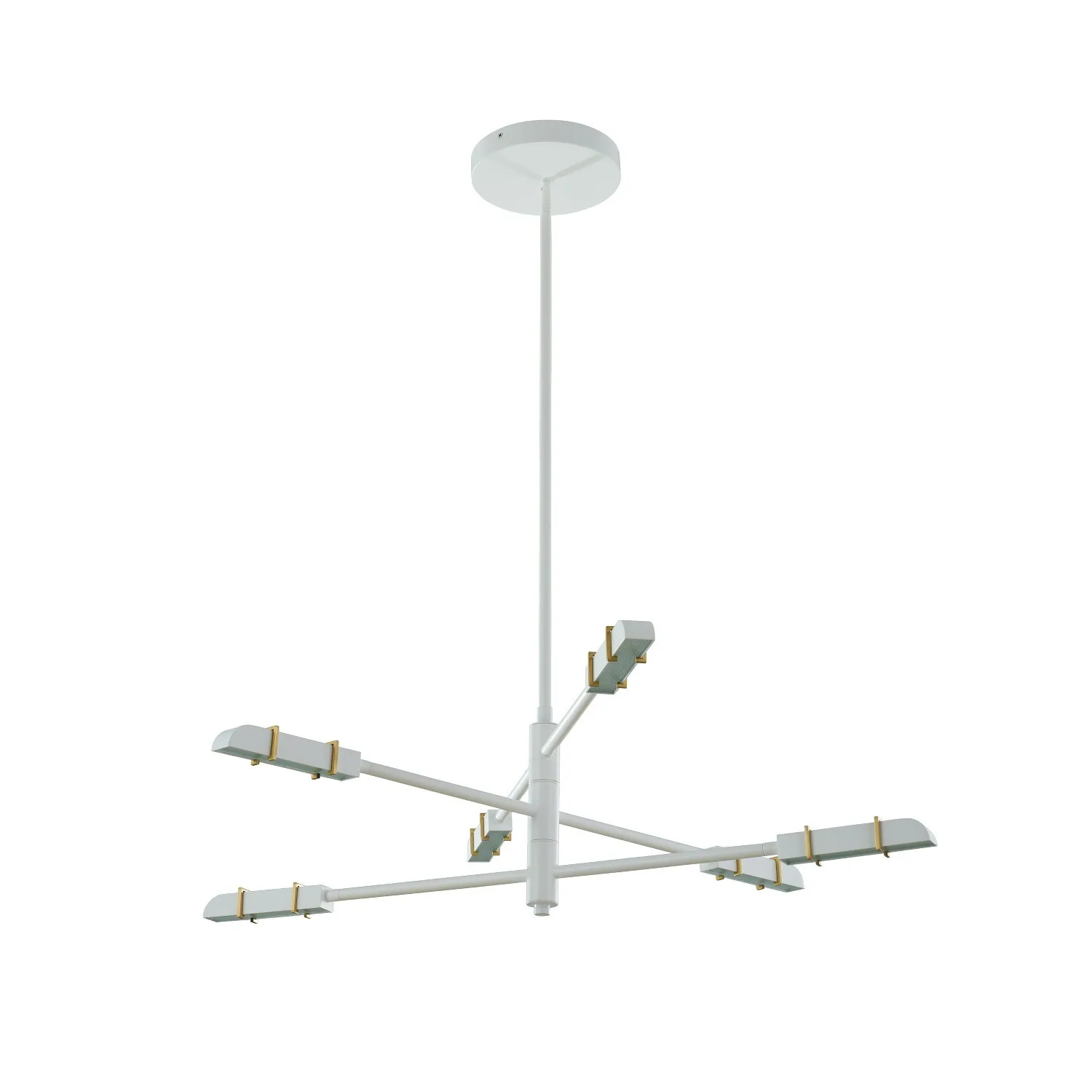 Concorde LED Chandelier in Satin Brass and Matte White