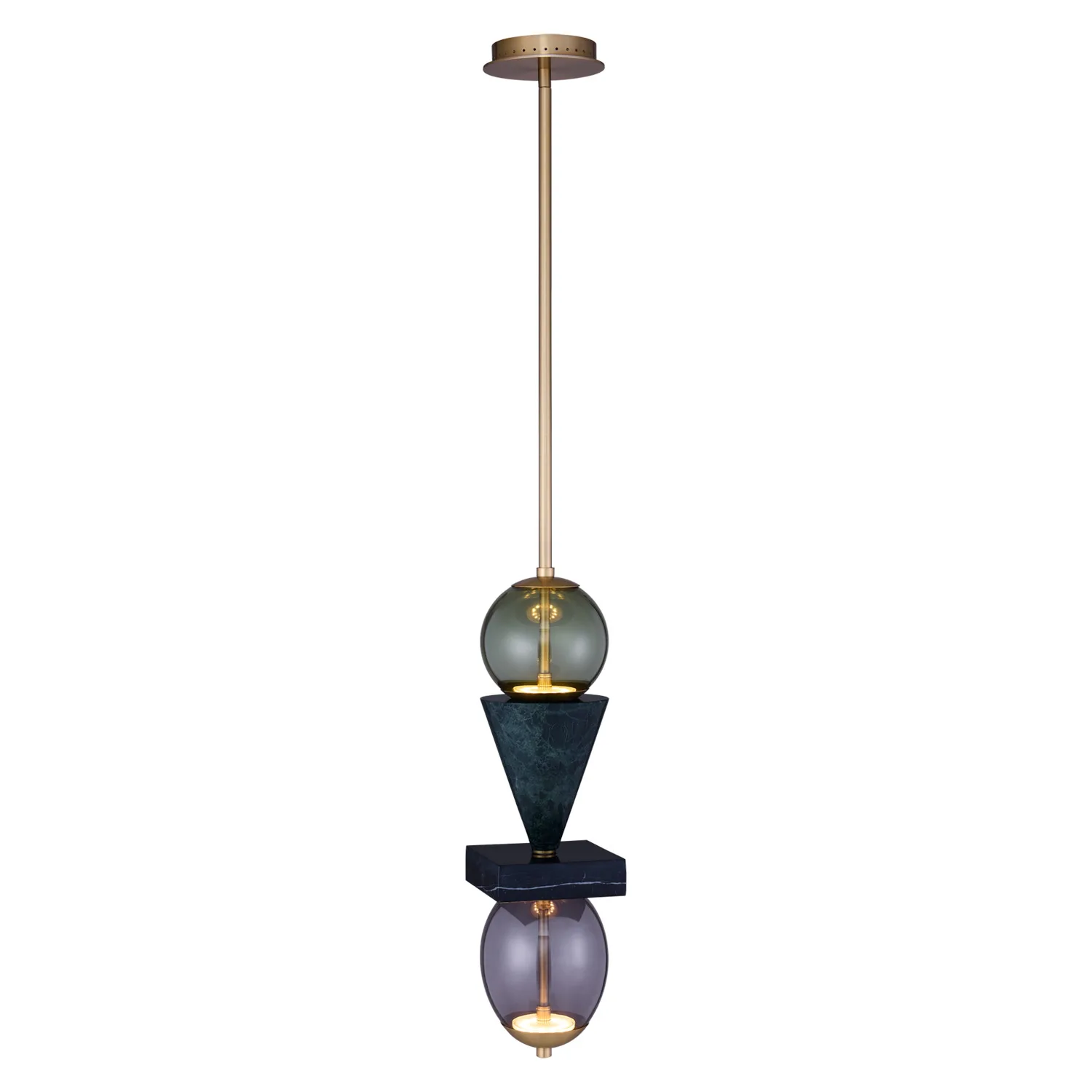 Demi LED Mini Pendant in Winter Brass