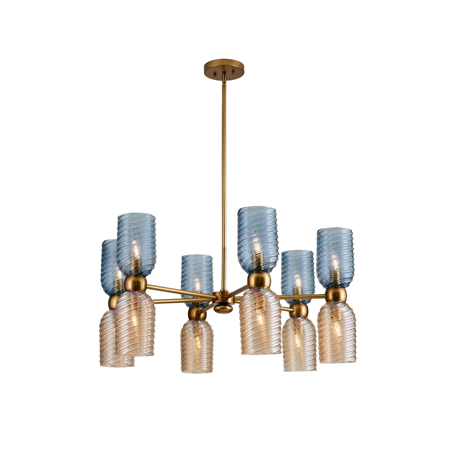 Azul 12 Light Chandelier in Aged Gold