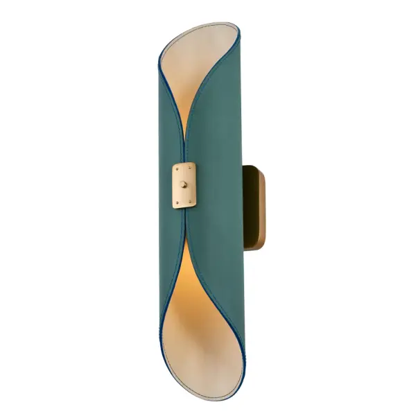 Luxury home accent pieces, these natural leather wal sconces are a beautiful touch for any modern interior space. The contrast of colors are an unexpected accent in the stitching and on the edges. The up and down LED lights are hidden behind the brass hardware. Add sophisticated color and texture to your design palette with the Cape LED wall sconce. Collection: Cape Rooms: Living Room, Game Room, Bedroom, Finish: Satin Brass Width: 4.25" Height: 20.00" Weight: 4.40 lb Extension from Wall: 6.00" Wire: 12" Canopy: 4.5"x0.5" Bulbs Included Maximum Wattage: 4.00 W Bulb Type: LED Light Source: LED Light Output: 560.00 lm Color Temperature: 3000 K CRI: 90 Dimmable Voltage: 120.00 V Material: Leather, Steel, Brass Country of Origin: China Safety Listing: UL-cUL Safety Rating: Dry LED
