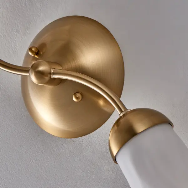 The Crest Collection boasts a botanical inspiration with a water textured effect on the elongated frosted glass shades. The slightly curving arms add softness with a warm glow illuminating from the shades that unscrew from holders for bulb access. Available in a Winter Brass finish. Collection: Crest Rooms: Powder Room, Dining Room, Bedroom, Finish: Winter Brass Width: 26.00" Height: 26.00" Weight: 2.00 lb Wire: 12" Canopy: 5"x0.5" Number of Bulbs: 9 Maximum Wattage: 5.00 W Bulb Type: Candelabra Bulb Base: E12 Candelabra Dimmable Voltage: 120.00 V Material: Steel, Glass Country of Origin: China Safety Listing: UL-cUL Safety Rating: Dry - alternate view