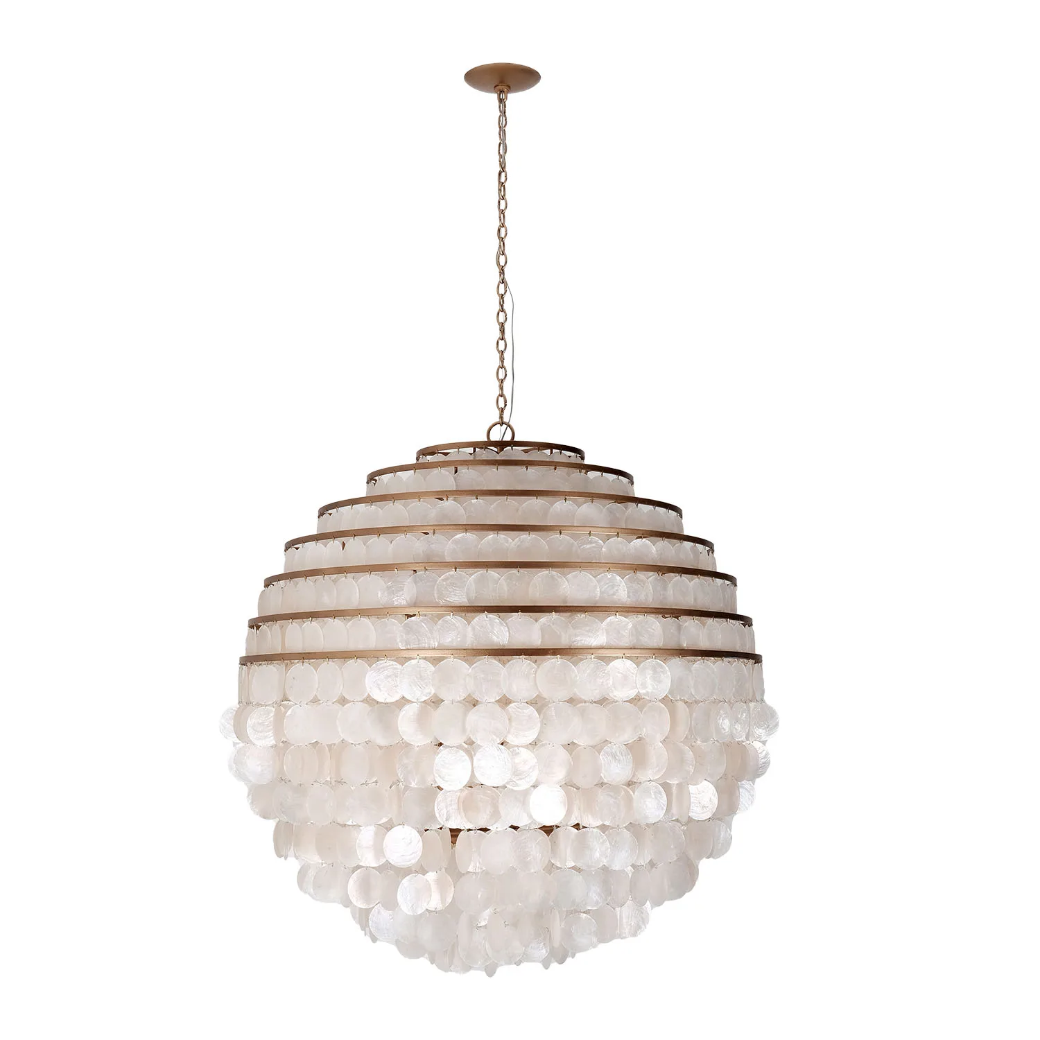Sphere Eight Light Pendant in Pearlized Antique Brass