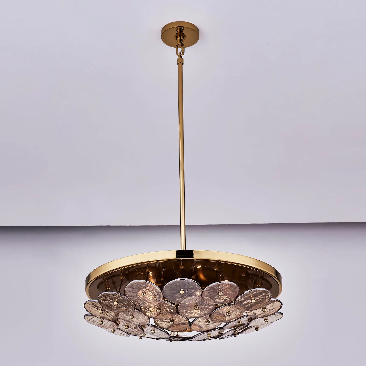 HORTENSIA Five Light Pendant in Polished Winter Brass
