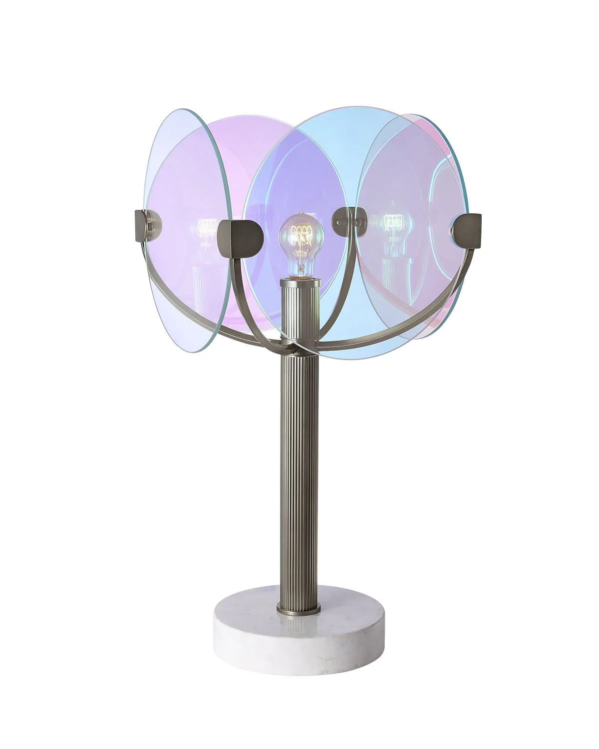 Chroma One Light Table Lamp in Satin Nickel