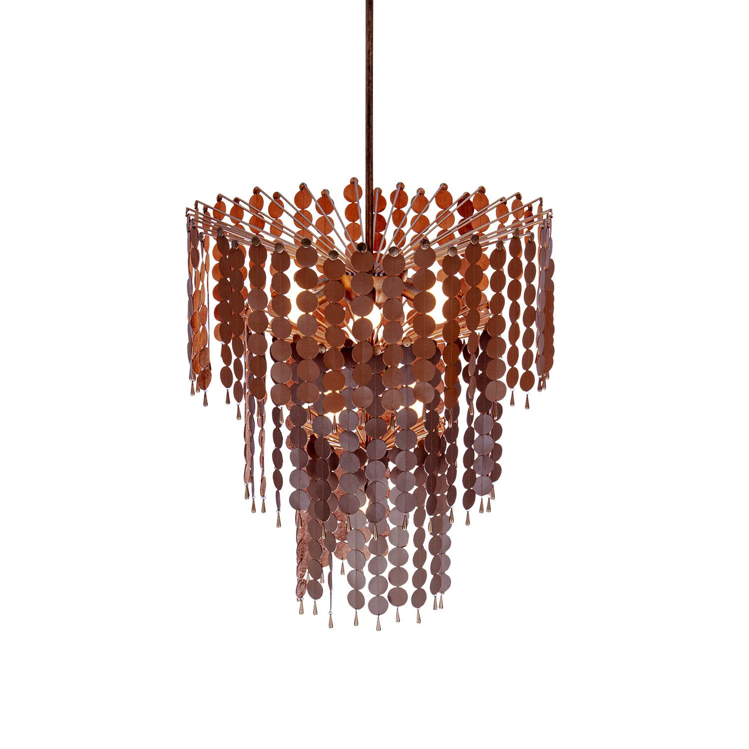 Pelt 11 Light Chandelier in Pearlized Antique Brass