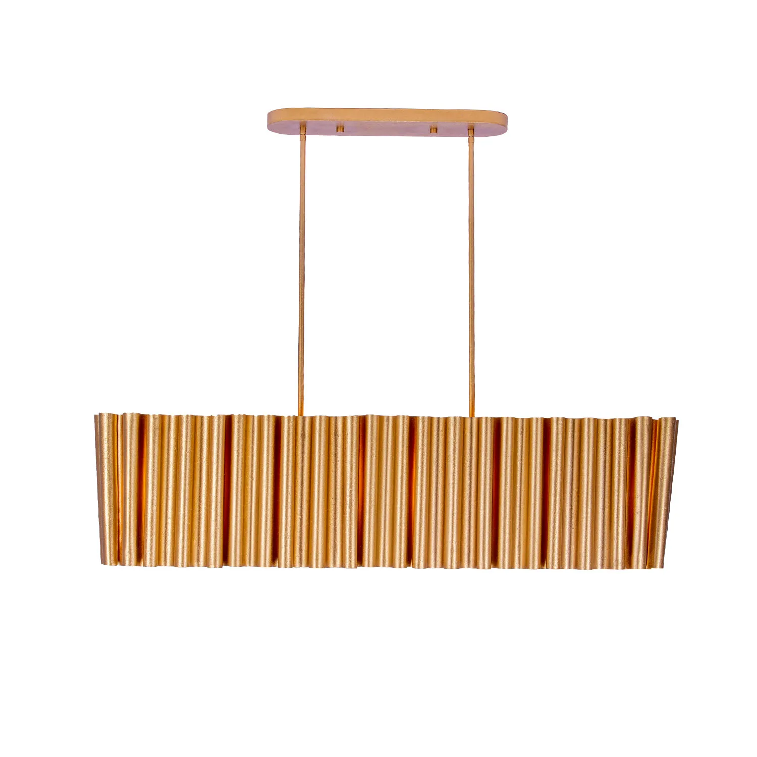 Ripple Six Light Island Pendant in Bright Gold Leaf