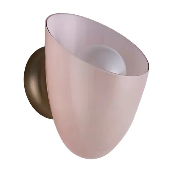 Drawing inspiration from silk cocoons, the Cocoon Collection showcases organically angled oval forms paired with Sakura Pink glass, delicately backed by a layer of soft white glass. Featuring a G30 globe light bulb, the design elegantly blends softness with geometric precision. Each piece is meticulously handcrafted from stainless steel and finished in a refined Winter Brass. _________________ Collection: COCOON Finish: Winter Brass Width: 8.00" Height: 10.00" Weight: 7.00 lb Extension from Wall: 8.00" Wire: 7" Canopy: 5"x1.5" Number of Bulbs: 1 Maximum Wattage: 40.00 W Bulb Type: E26 Bulb Base: E26 Medium Dimmable Voltage: 120.00 V Material: Iron and Glass Country of Origin: China Safety Listing: ETL-CETL Safety Rating: DAMP - alternate view