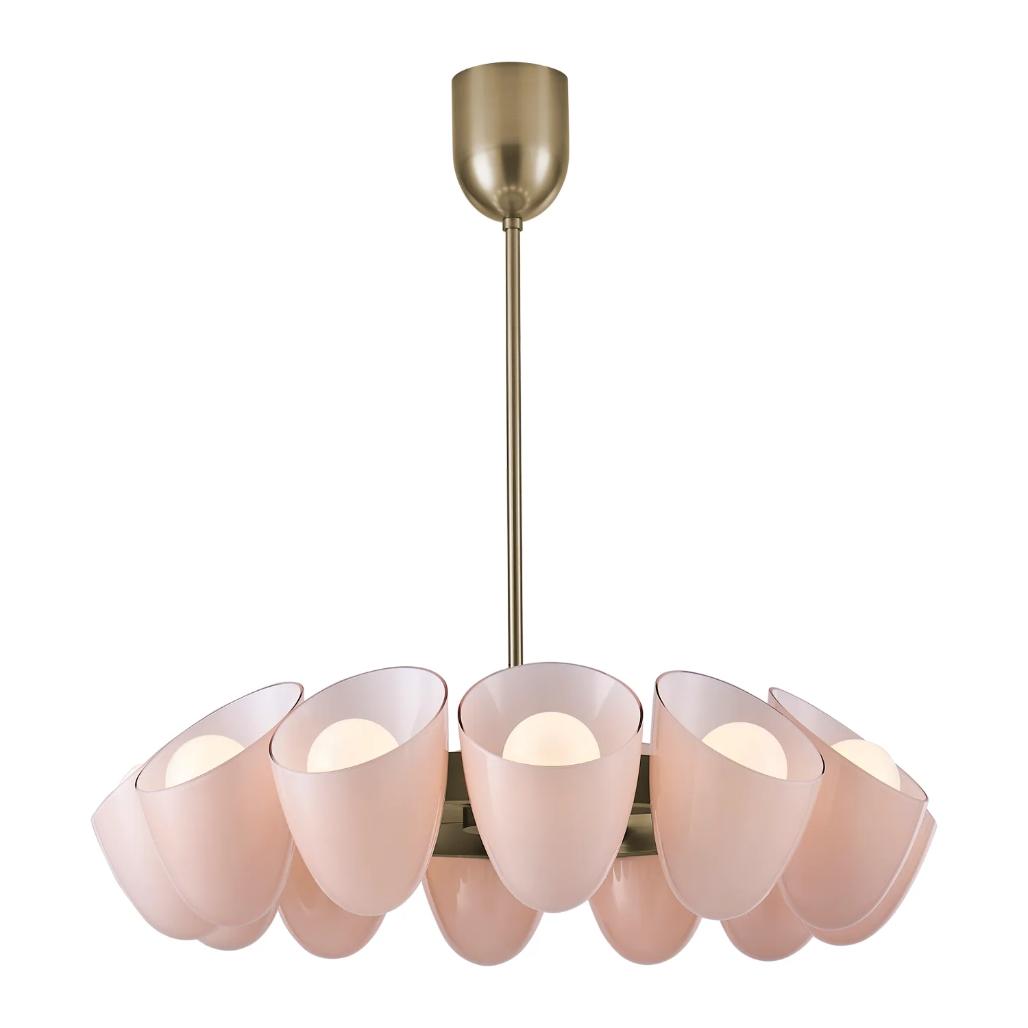 COCOON 12 Light Chandelier in Winter Brass