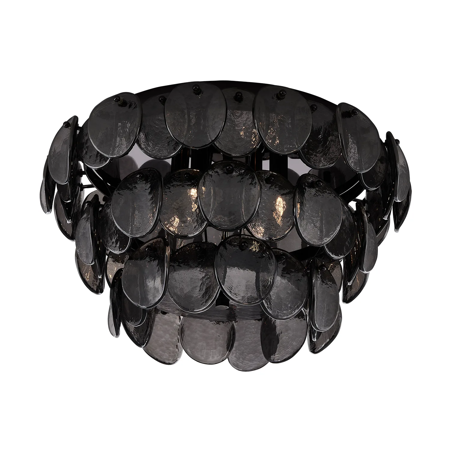 Uroko Four Light Flush Mount in Black Nickel