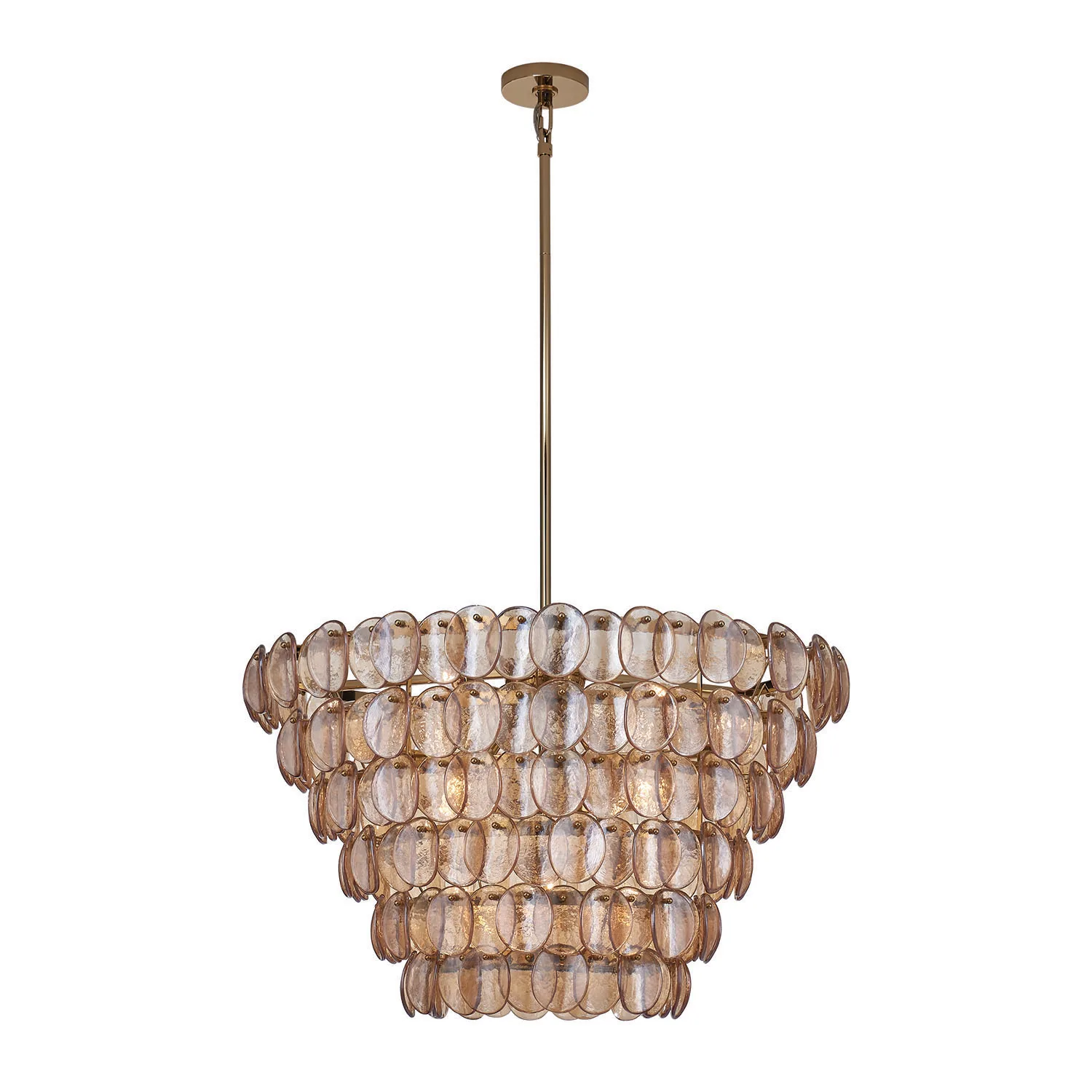 Uroko 14 Light Pendant in Polished Winter Brass