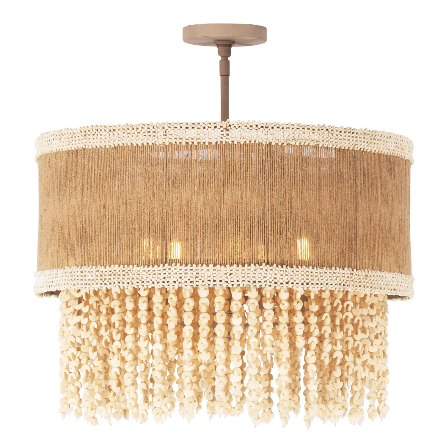 NATURALE Five Light Semi Flush Mount in Jute