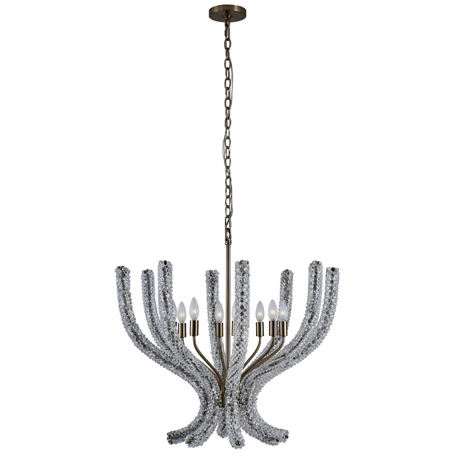 CORAL Eight Light Chandelier in Brushed Champagne Gold