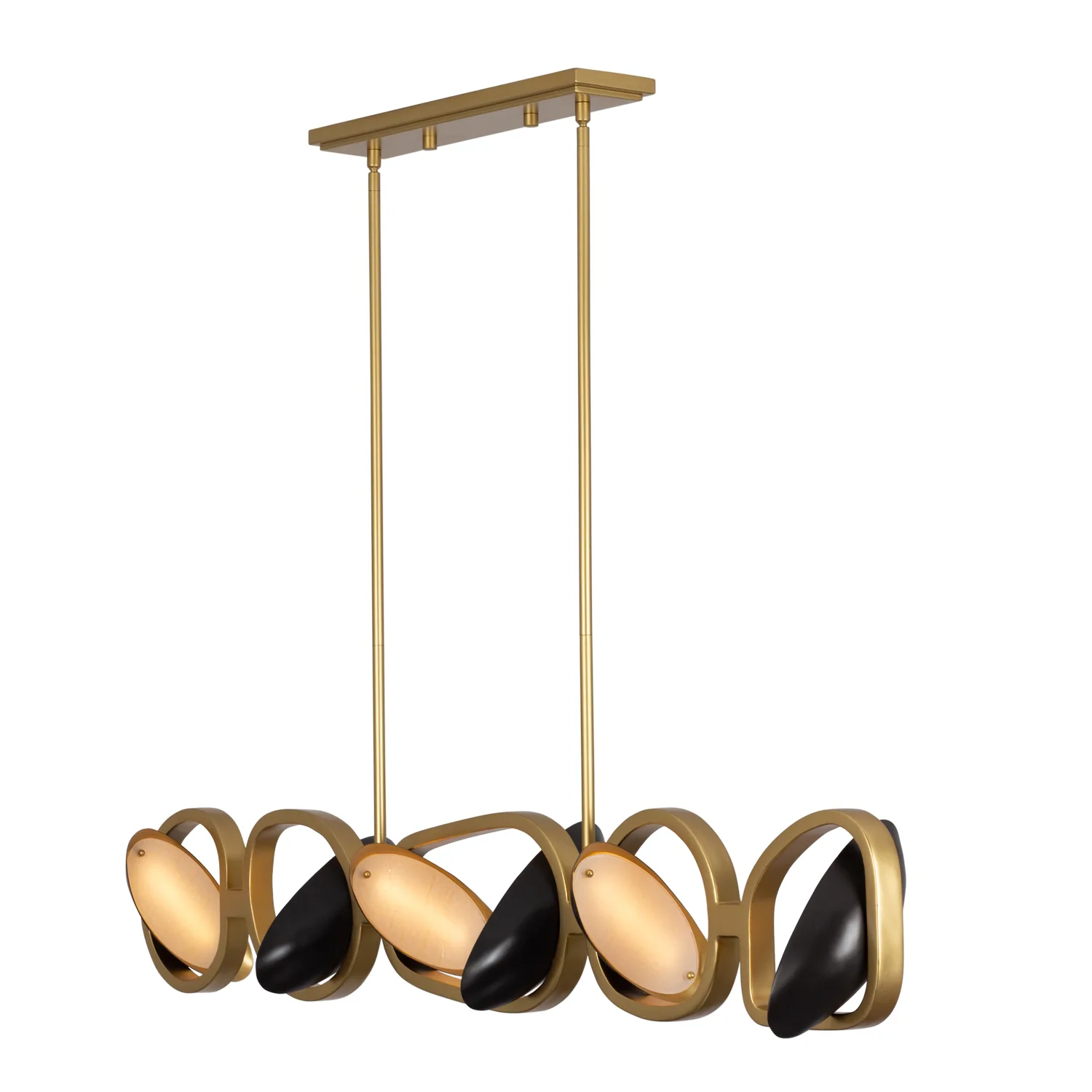 Onyx LED Island Pendant in Brushed Gold/Satin Bronze