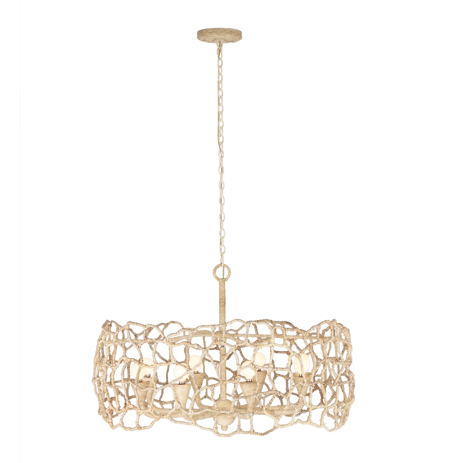 Reef Eight Light Chandelier in Warm Ivory