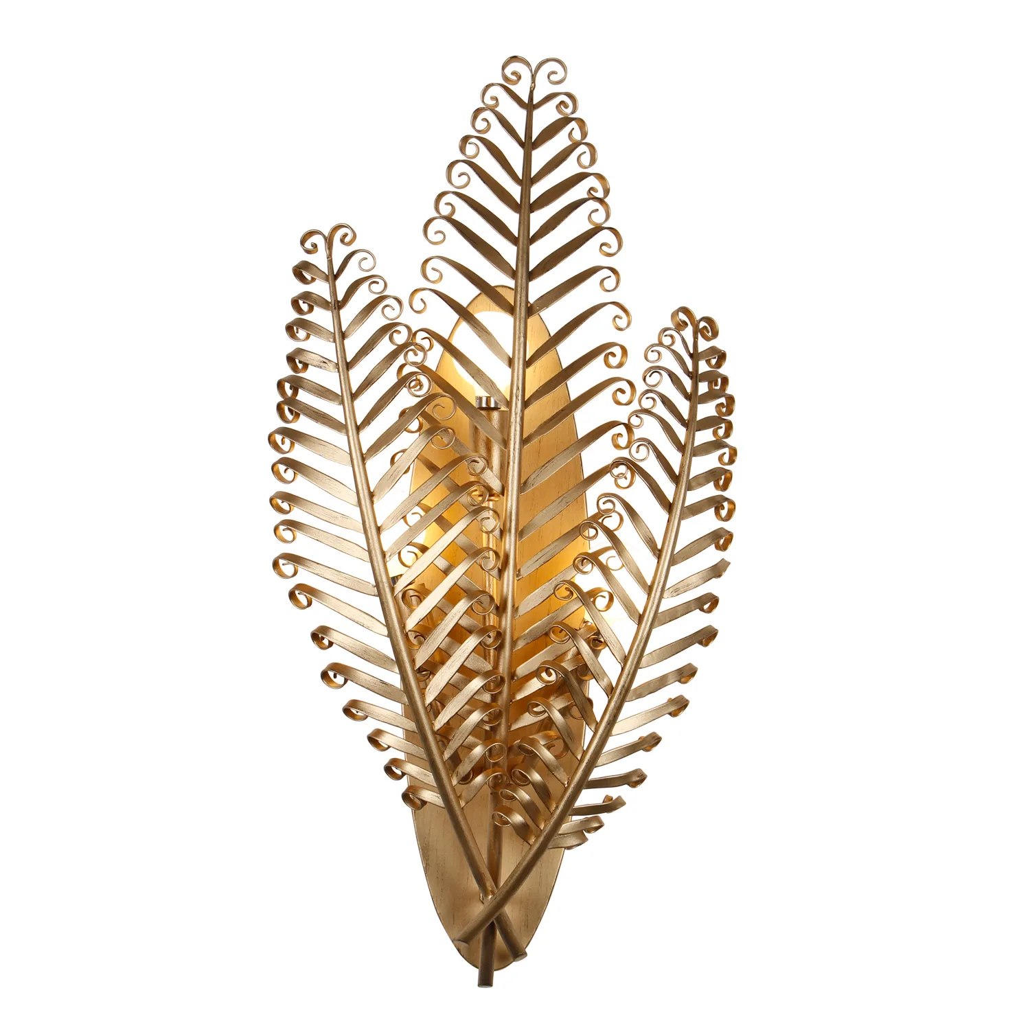 Fern Three Light Wall Sconce in Modern Gold