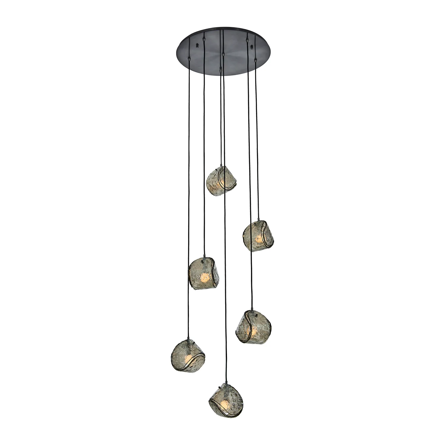 Pallina Six Light Chandelier in Satin Black Nickel