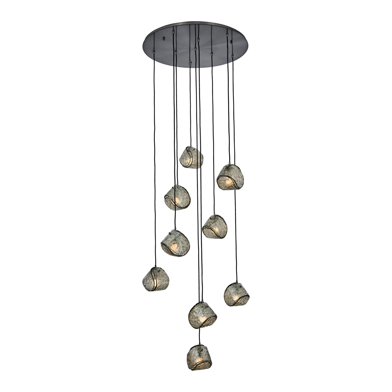 Pallina Nine Light Chandelier in Satin Black Nickel