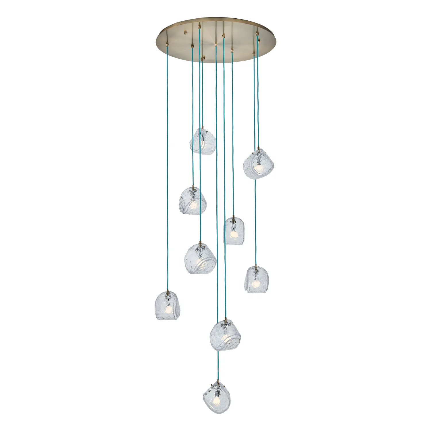 Pallina Nine Light Chandelier in Winter Brass