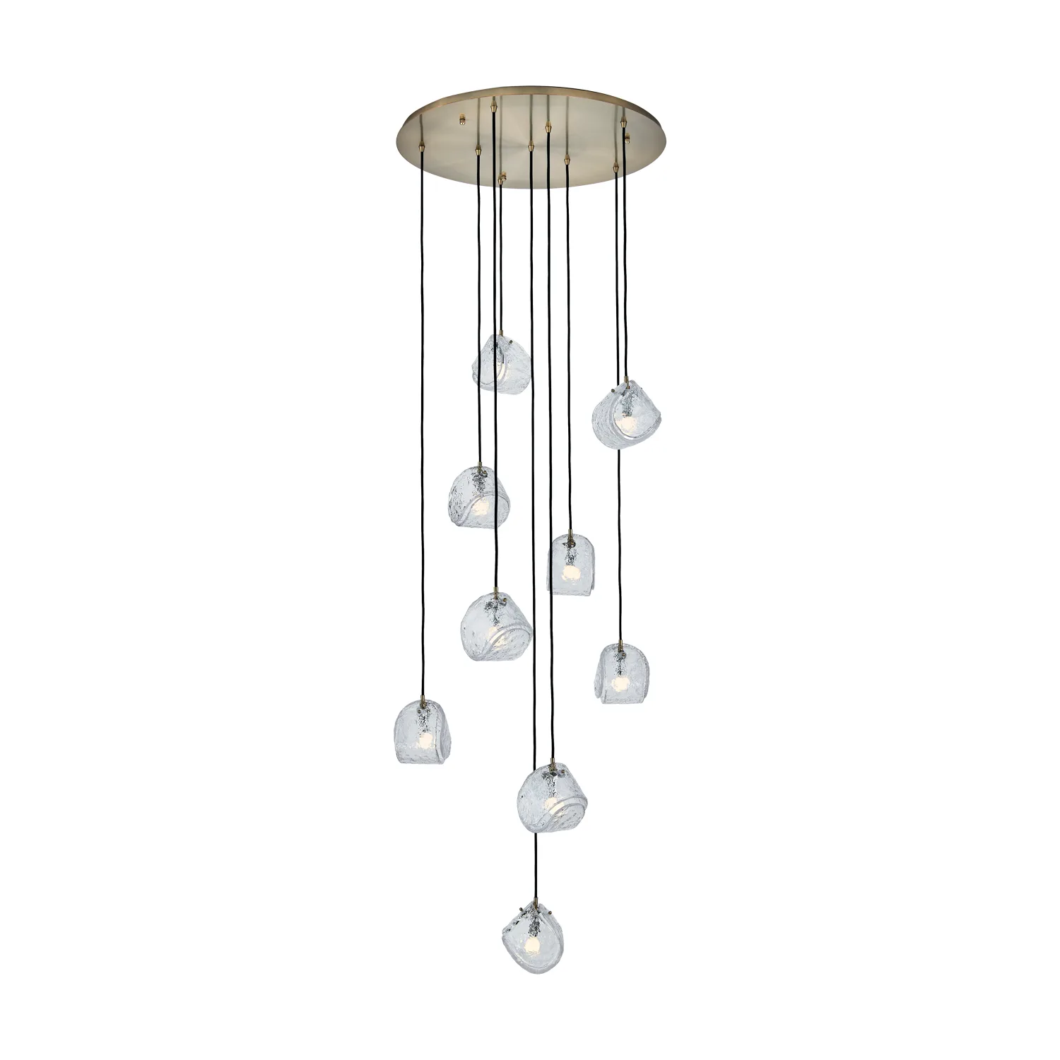 Pallina Nine Light Chandelier in Winter Brass