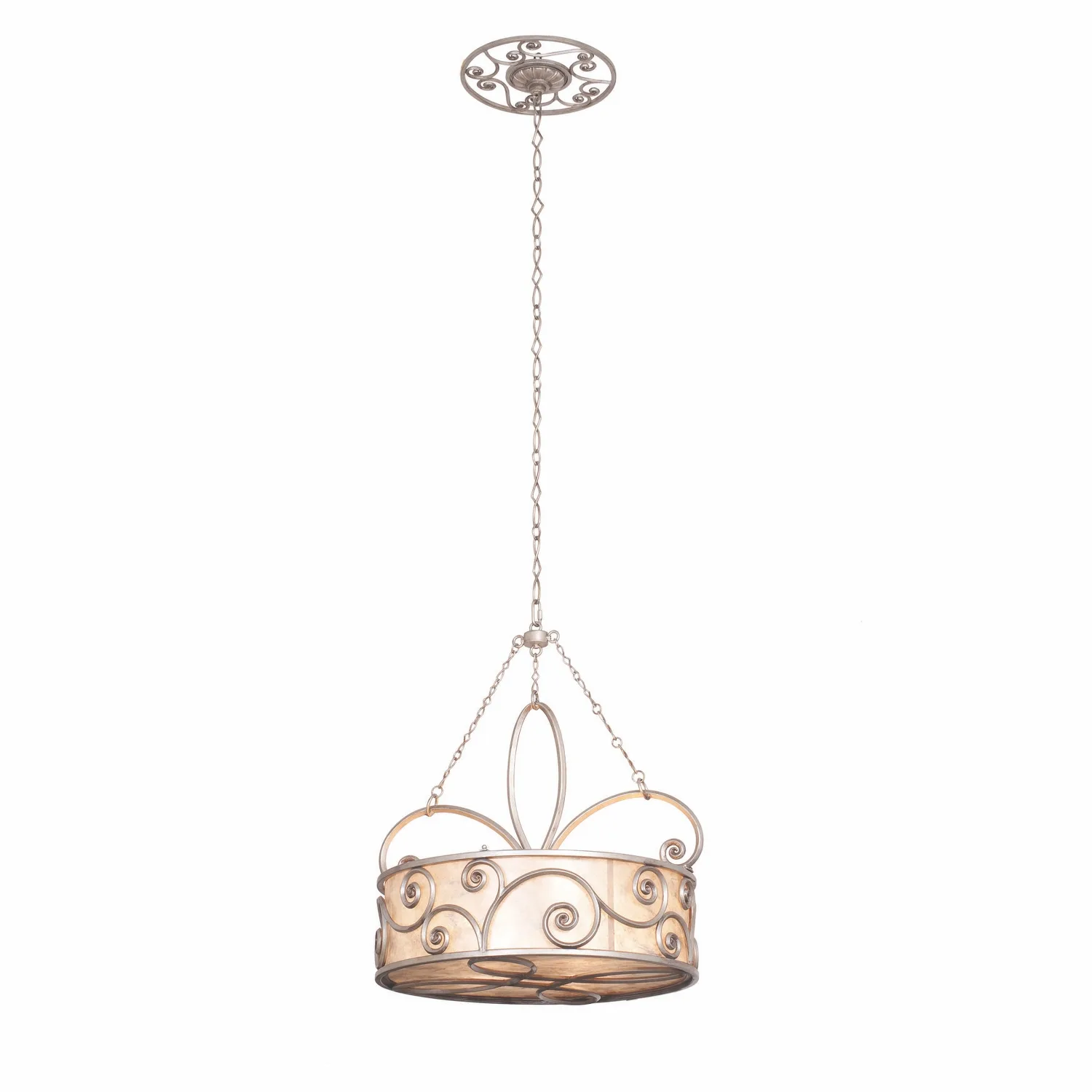 Windsor Four Light Pendant in Aged Silver