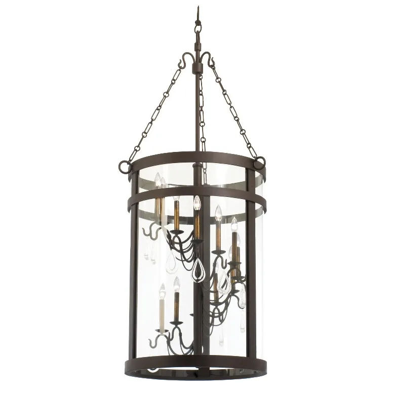 Morris 12 Light Foyer Pendant in Bronze