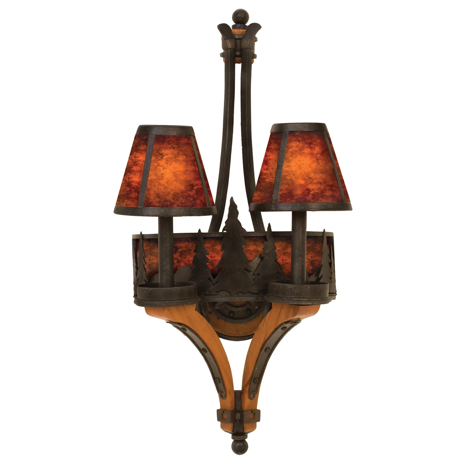 Aspen Two Light Wall Bracket in Natural Iron