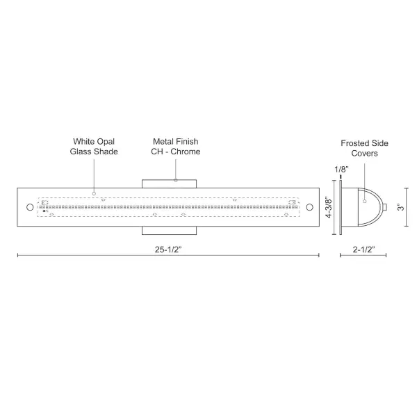 Peggy 25-Inch Chrome Vanity Light - Image 4