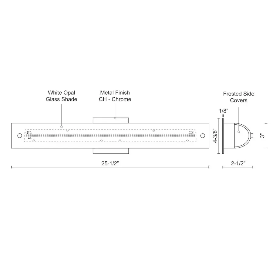 Peggy 25-Inch Chrome Vanity Light - Image 4