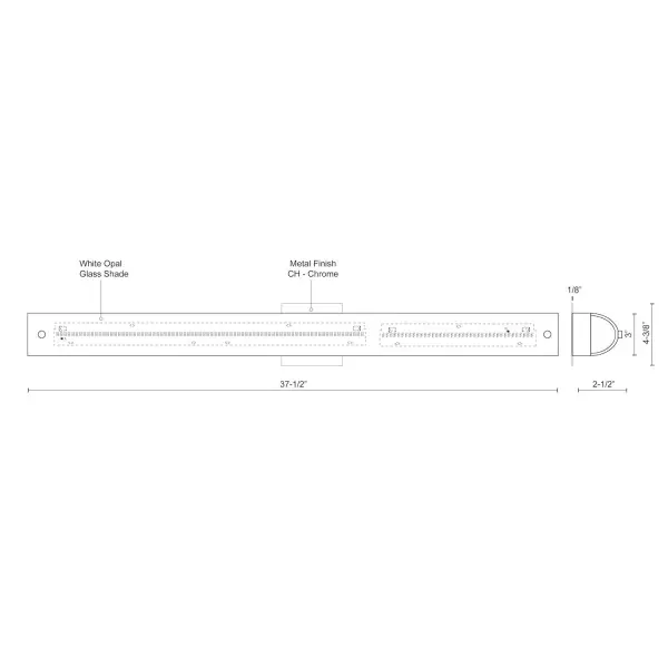 Peggy 38-Inch Chrome Vanity Light - Image 4
