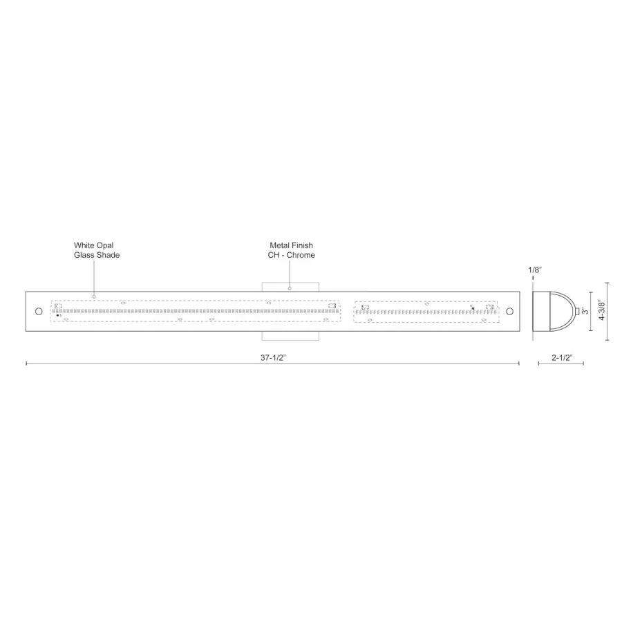 Peggy 38-Inch Chrome Vanity Light - Image 4