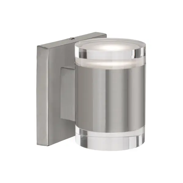 Sleek Cylinder Sconce with Integrated LED and Modern Glass Details - Image 4