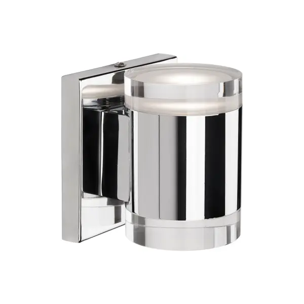 Sleek Cylinder Sconce with Integrated LED and Modern Glass Details - Image 5