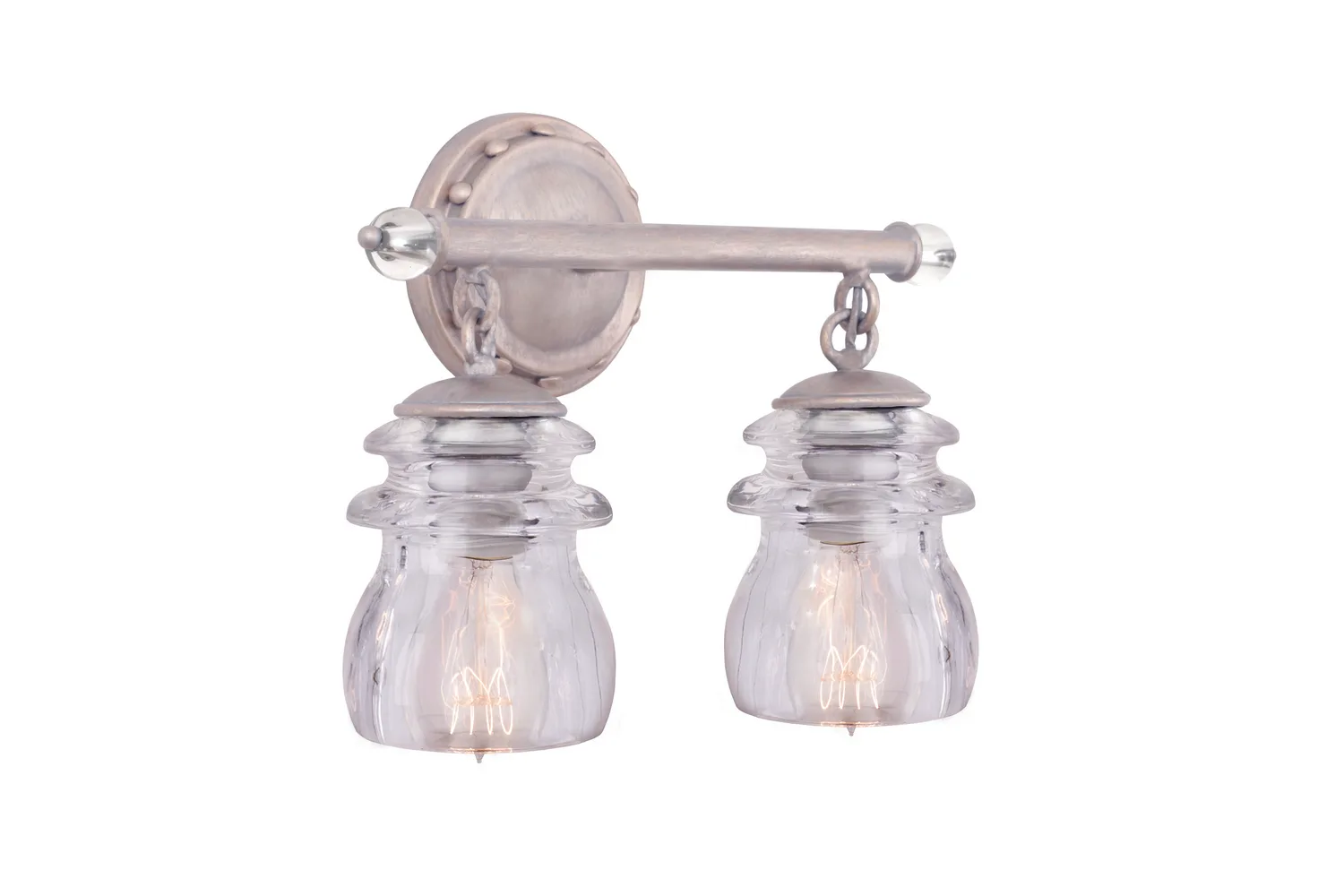 Brierfield Two Light Bath in Pearl Silver