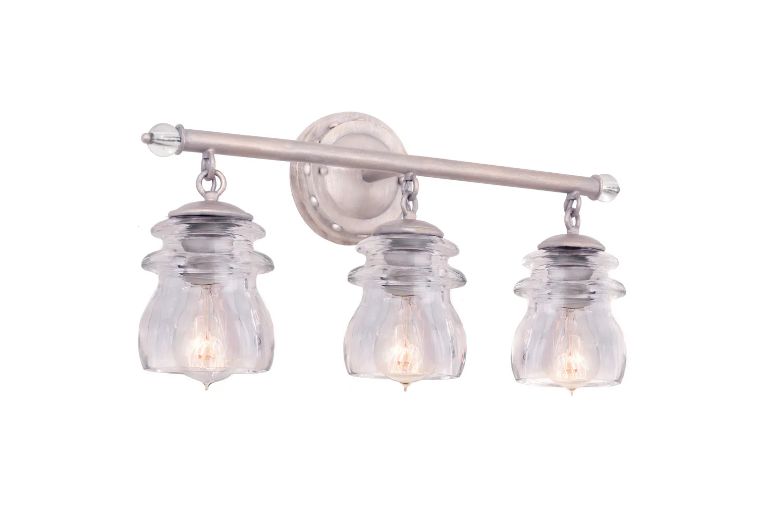 Brierfield Three Light Bath in Pearl Silver