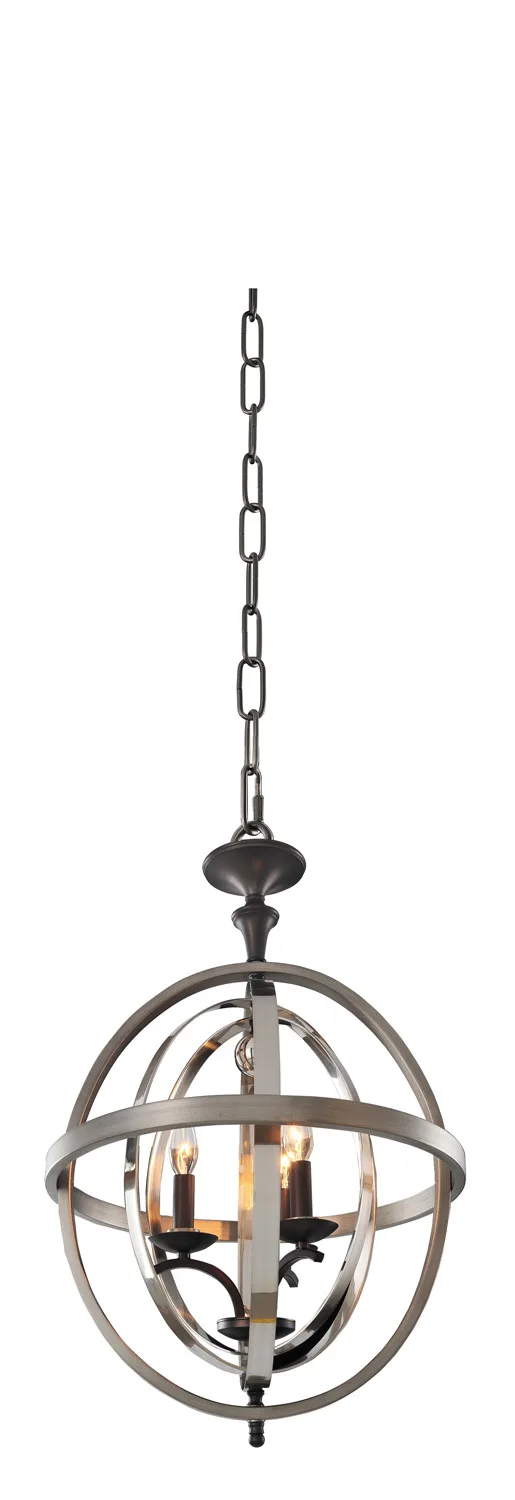 Rothwell Three Light Pendant in Polished Satin Nickel