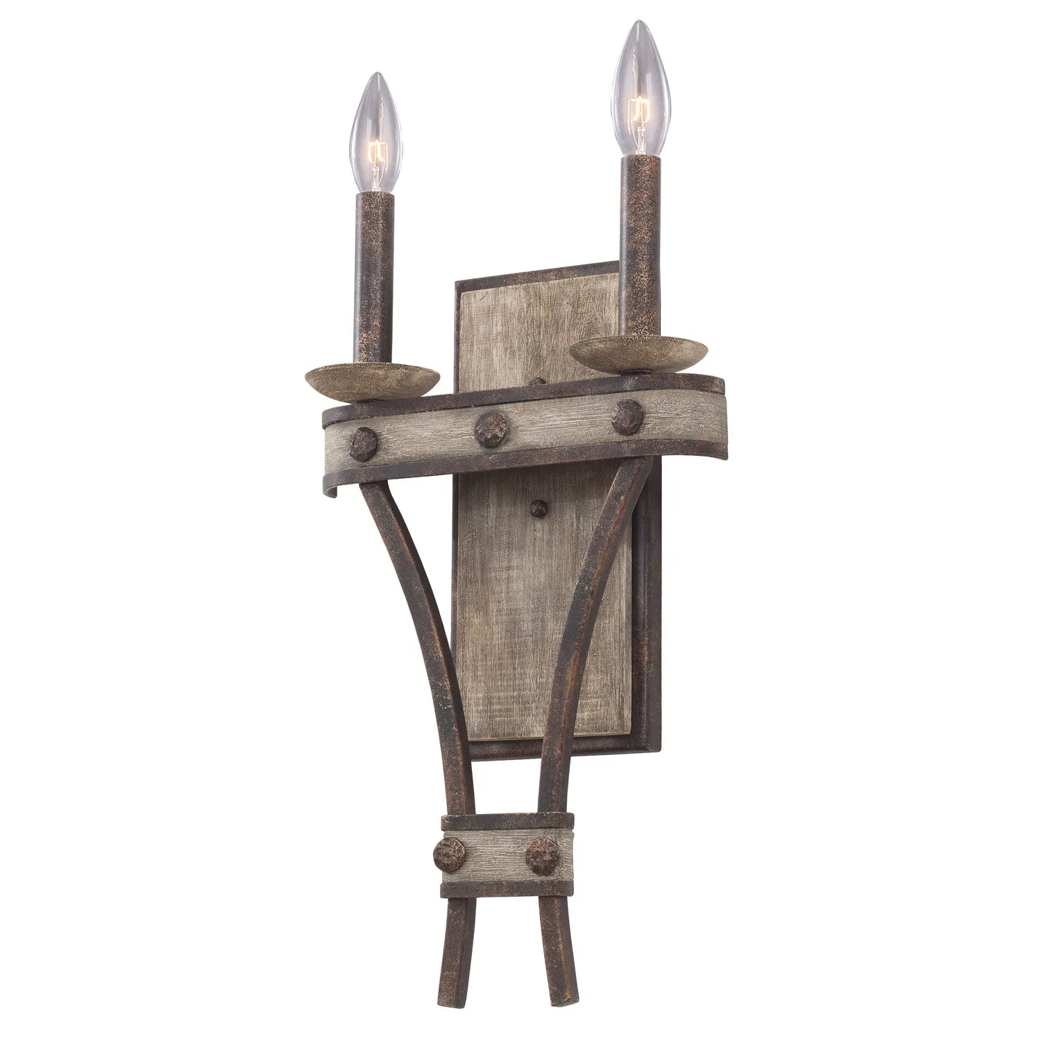 Coronado Two Light Wall Bracket in Florence Gold