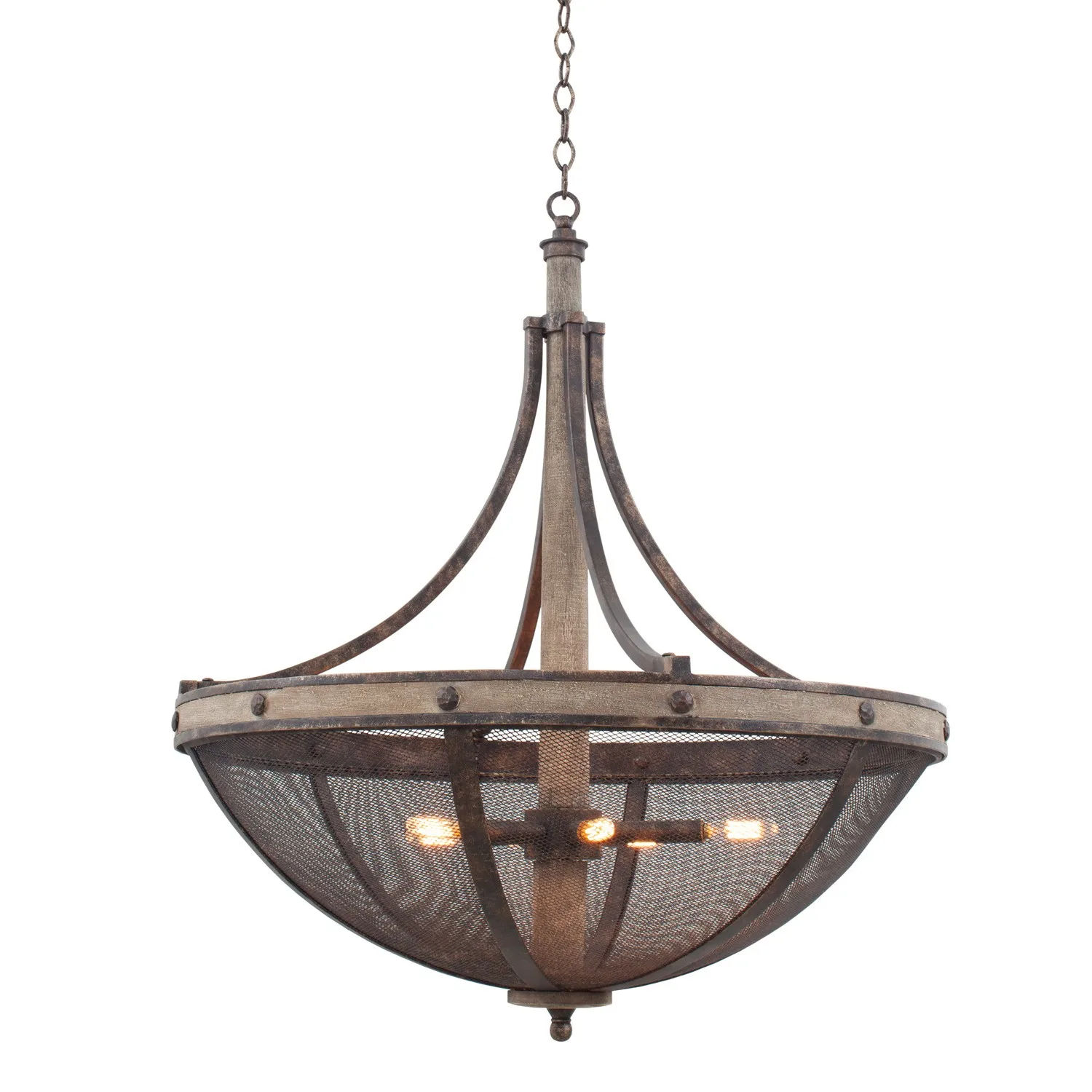 Coronado Six Light Pendant in Florence Gold