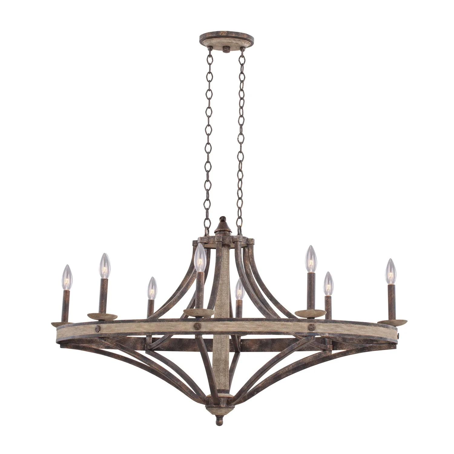 Coronado Eight Light Chandelier in Florence Gold