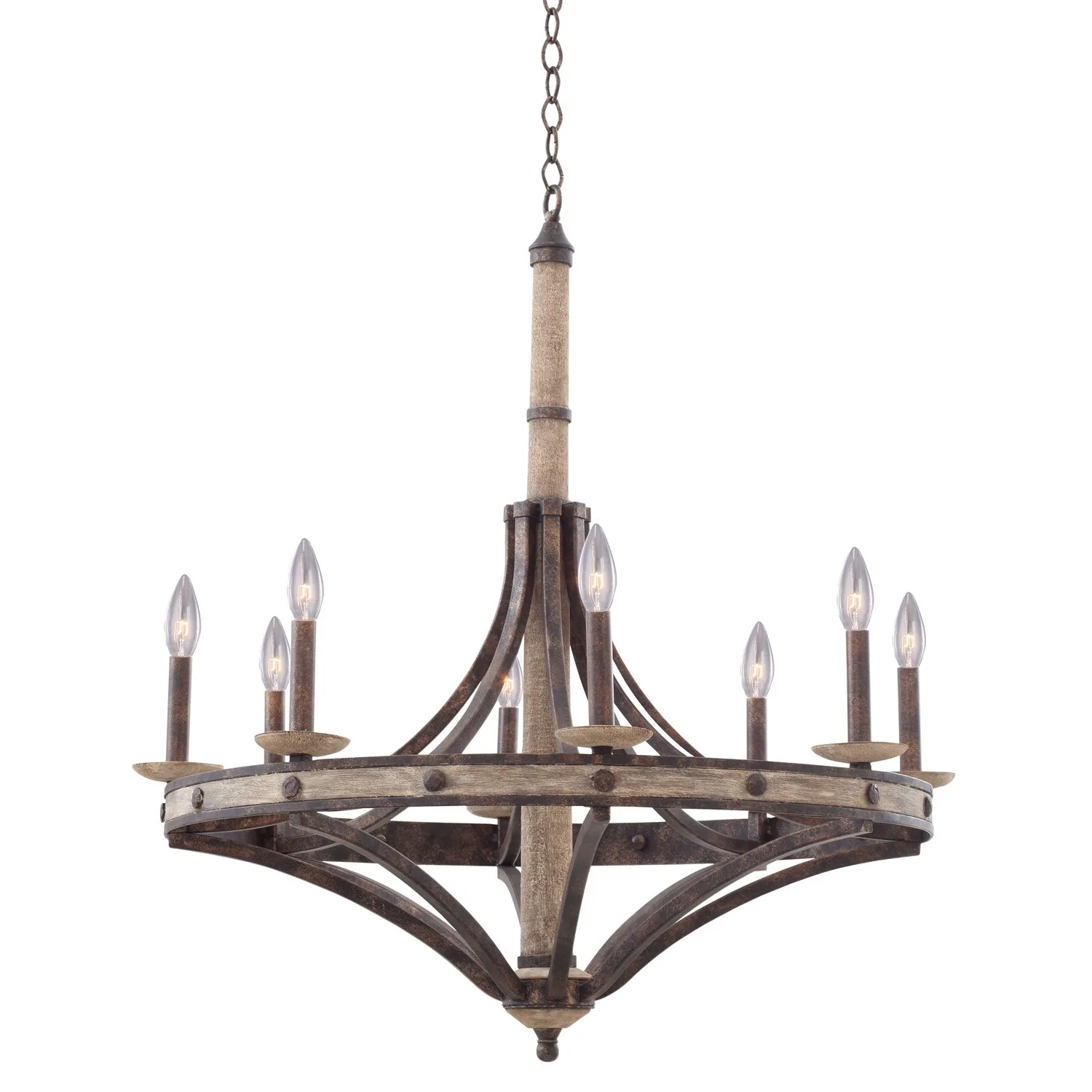 Coronado Eight Light Chandelier in Florence Gold