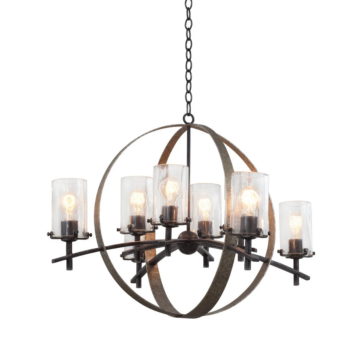 Irvine Eight Light Chandelier in Vintage Iron