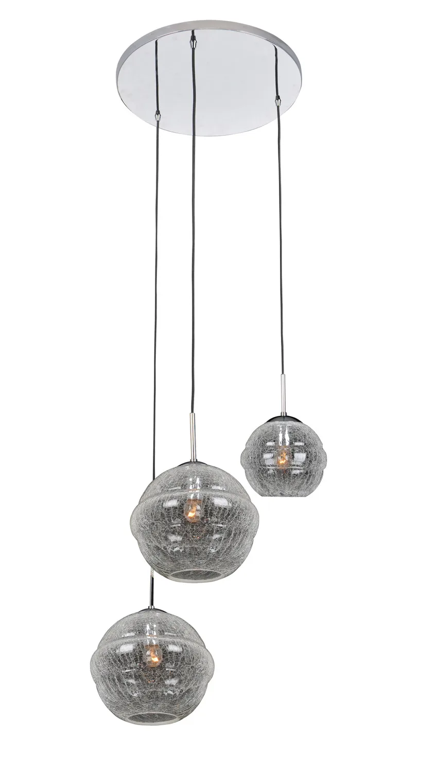 Celine Three Light Foyer Pendant in Chrome