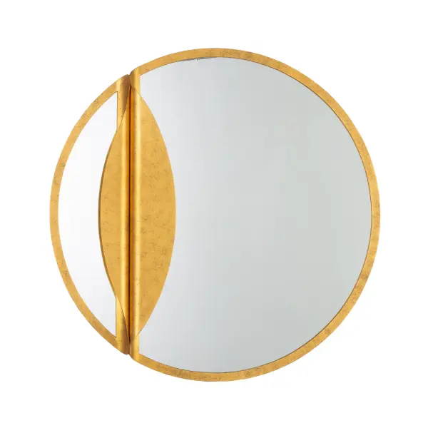 Inspired by soft architectural hardware and curling paper, the Divisio Mirror is an interesting sculptural element to look at as wall art. Featuring 3D complex curls, the handcrafted metal looks like a natural curling effect of leaves or paper. Finished in a luxurious Oxidized Gold Leaf finish, it provides form + function for any space. ______________________________________________________________________________ ______________________________________________________________________________ Collection: Divisio Finish: Oxidized Gold Leaf Width: 30.00" Length: 30.00" Extension from Wall: 2.50" Canopy: 30" Number of Bulbs: 1 Material: Steel and Mirror Country of Origin: Philippines Safety Rating: Dry Instructions