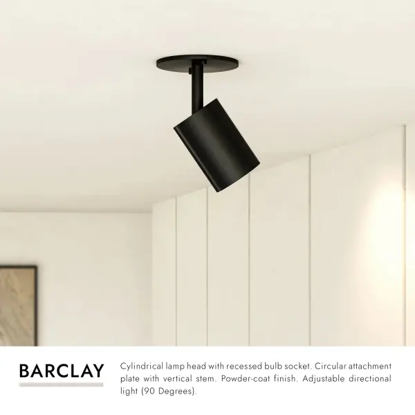 Barclay 3-in Semi-Flush Mount in Black - Image 11