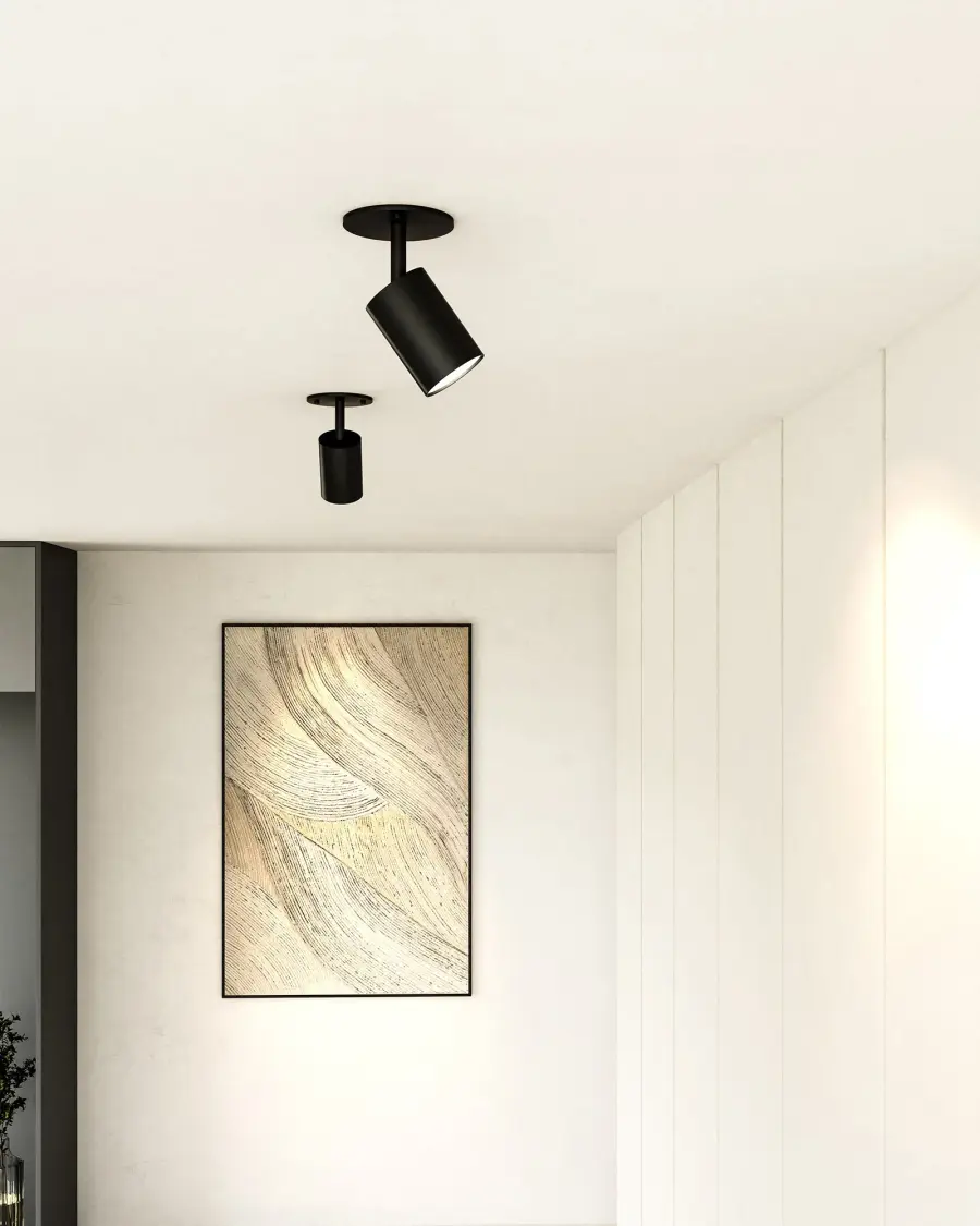 Barclay 3-in Semi-Flush Mount in Black - Image 3