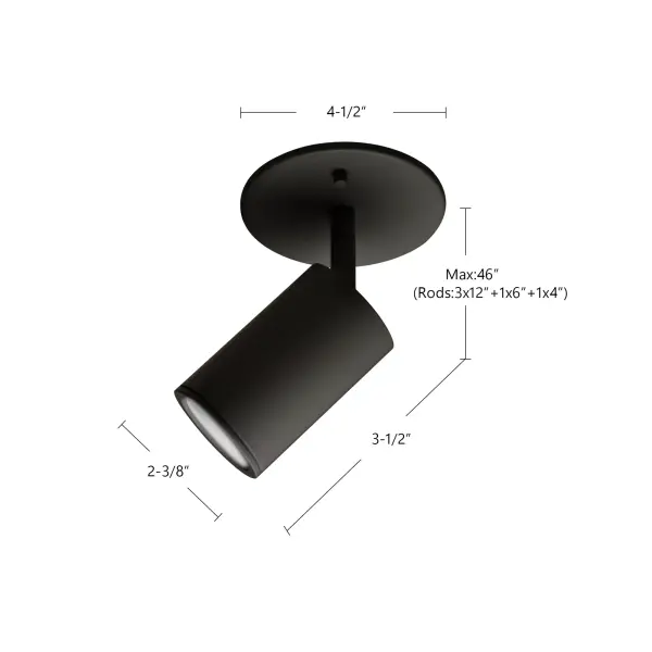 Barclay 3-in Semi-Flush Mount in Black - Image 9