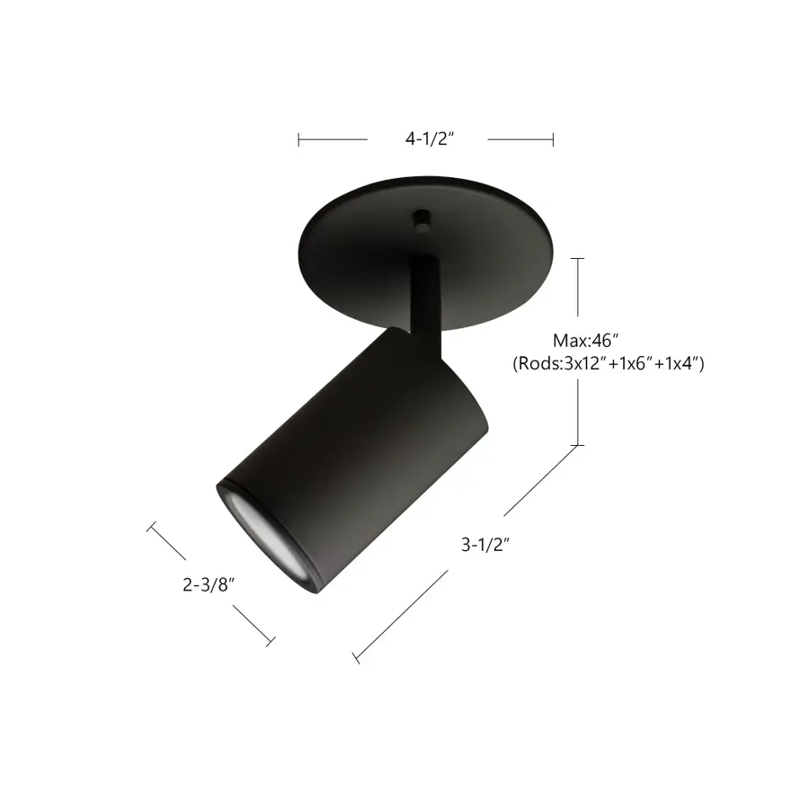 Barclay 3-in Semi-Flush Mount in Black - Image 9