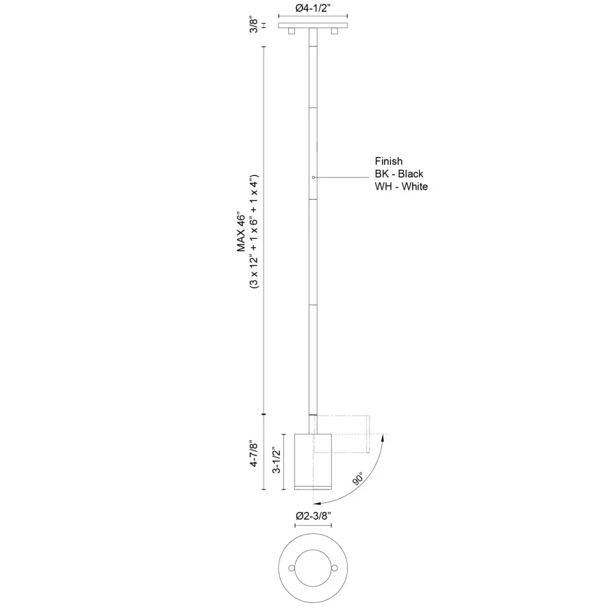 Barclay 3-in Semi-Flush Mount in Black - Image 10
